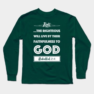 Live By Righteousness (flat white) Long Sleeve T-Shirt